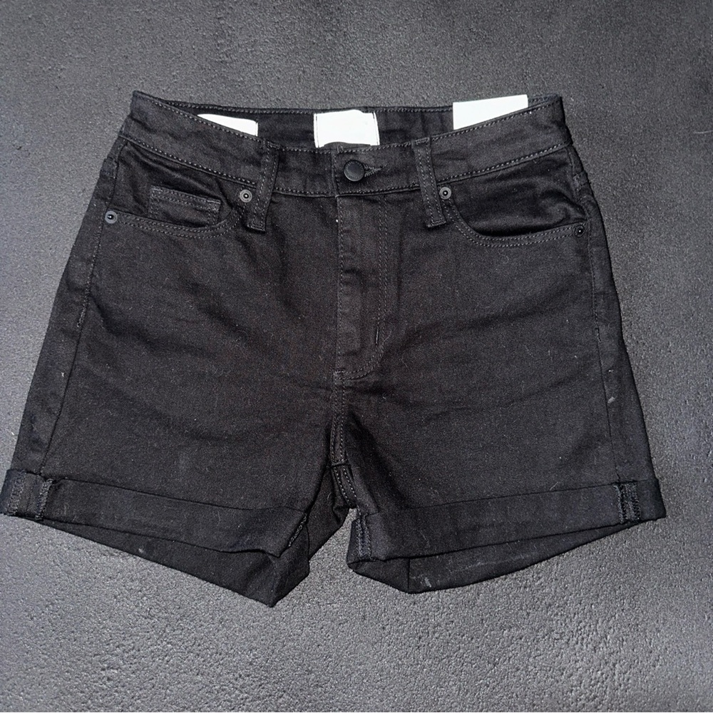 Target Universal thread black jean high rise midi shorts New size 2 26" waist